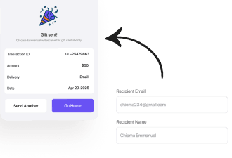 Gift Card Sending Interface